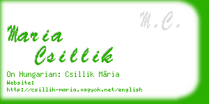 maria csillik business card