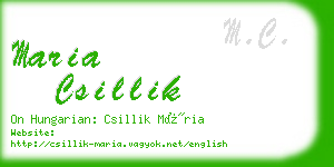 maria csillik business card